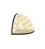 Gold Engineered Wood Corner Wall Shelf