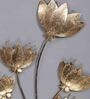 Wrought Iron Lotus Flower In Golden Wall Art