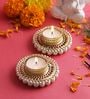Gold Metal & Thread (Set of 2) Diya