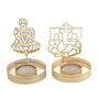 Gold Metal & Thread (Set of 2) Diya