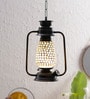 Salina Black Metal & Glass Hanging Light
