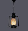 Salina Black Metal & Glass Hanging Light