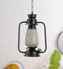 Salina Black Metal & Glass Hanging Light