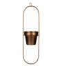 Gold Metal Capsule Oval Shaped Hanging Planter