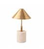 Gold Metal Cone Shade Lamp with white Marble Base