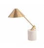 Gold Metal Cone Shade Lamp with white Marble Base