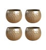Gold Metal Country Style Belly Bucket Hammers Desk Pots (Set of 4)