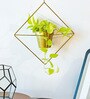 Gold Metal Diamond Shaped Hanging Planter