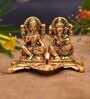 Gold Metal Laxmi Ganesha Idols Diya