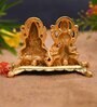 Gold Metal Laxmi Ganesha Idols Diya