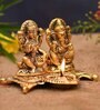 Gold Metal Laxmi Ganesha Idols Diya