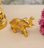 Gold Metal Elephant Shape Haldi Kumkum Holder