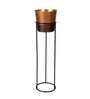Set Of 2 Gold Metal Floor Planters