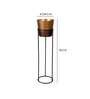 Set Of 2 Gold Metal Floor Planters