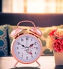 Gold Metal Floral Twin Bell Alarm Clock