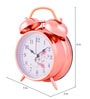 Gold Metal Floral Twin Bell Alarm Clock