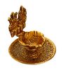 Gold Metal Goddess Laxmi & Lord Ganesha Diya