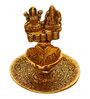 Gold Metal Goddess Laxmi & Lord Ganesha Diya