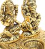 Gold Metal Lakshmi Ganesh Diya