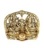 Gold Metal Lakshmi Ganesh Seated With Diya