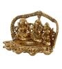 Gold Metal Laxmi Ganesha Saraswati with Diya for 6 Wicks Handcrafted eCraftIndia