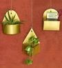 Gold Metal Mounted Hanging Planter