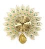 Gold Metal Peacock Wall Clock