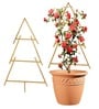 Gold Triangle Planter Stand For Climbing Plants