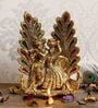 Gold Metal Radha Krishna Idol with Diya eCraftIndia