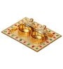 Gold Metal Roli Chawal Holder, Akshata Haldi Kumkum Holder