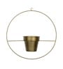 Gold Metal Round Hanging Planter