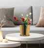 Gold Metal Round Planter