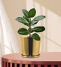 Gold Metal Round Planter
