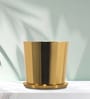 Gold Metal Round Planter