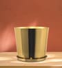 Gold Metal Round Planter