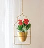 Gold Iron Saira Hanging Planter