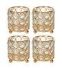 Crystal Gold Metal Set Of 4 Table Tealight Candle Holders