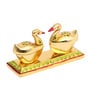 Gold Metal Swan Shaped Haldi Kumkum Holder