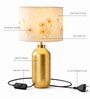 Gold Metal Table Lamp with Floral Drum Shade