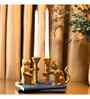 Gold Monkey Mischief Metal Candle Holder Set of 2
