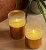 Gold Odorless Birch LED Light Candle Large