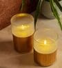 Gold Odorless Birch LED Light Candle Small