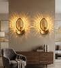 Gold Oval Crystal Sconce LED Wall Light Pack of 2