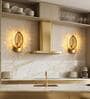 Gold Oval Crystal Sconce LED Wall Light Pack of 2