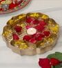 Gold Partition Flower Shape Urli