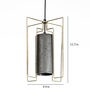 Gold Pigmented Feather Cement Single Hanging Light
