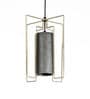 Gold Pigmented Feather Cement Single Hanging Light