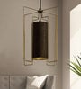 Gold Pigmented Feather Cement Single Hanging Light