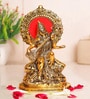 Gold Plated Metal Maa Saraswati Playing Veena Idol Showpiece (22.5 cm)