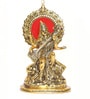 Gold Plated Metal Maa Saraswati Playing Veena Idol Showpiece (22.5 cm)